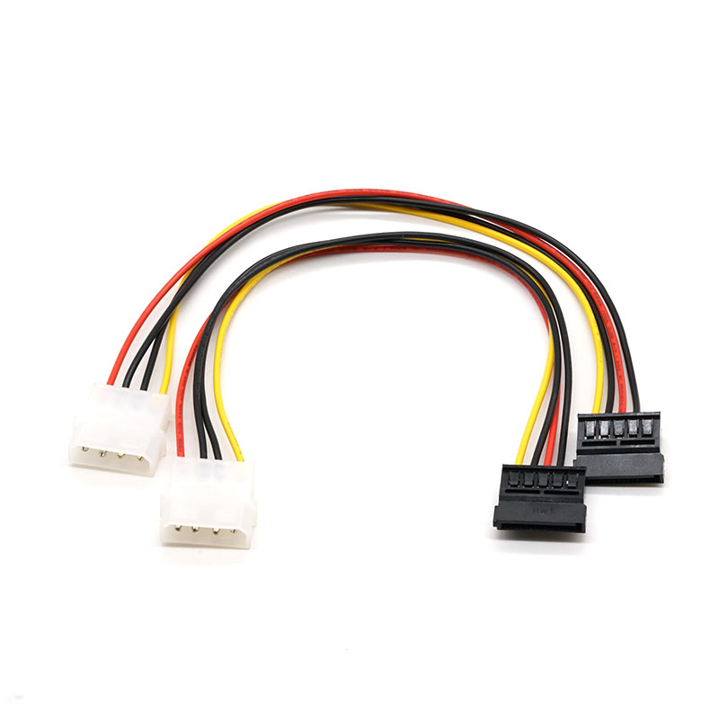 Molex 5.08 to sata 케이블 컴퓨터 하드 디스크 케이블 18AWG 500mm